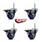 Service Caster 3 Inch Blue Polyurethane Wheel Swivel 58 Inch Threaded Stem Caster Set with Brake SCC SCC-TS20S314-PPUB-BLUE-PLB-58212-4 - alternate 2